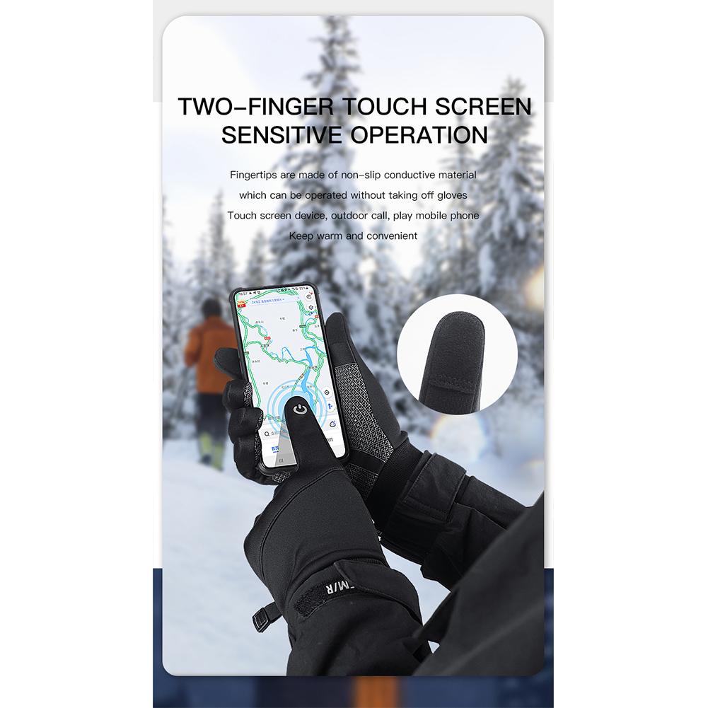 Men Women Outdoor Cycling Gloves Autumn Winter Thickened Warmth Breathable Touchscreen Windproof Anti-slip Mitt For Driving Skiing