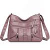 Double Layer Small Square Bag Soft Leather Mother Bag Large Capacity Single Shoulder Crossbody Bag