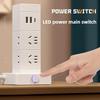 Household LED Desk Lamp Plug Board Multi Functional Vertical Tower Shaped Socket USB Charging Office Multi Hole Socket