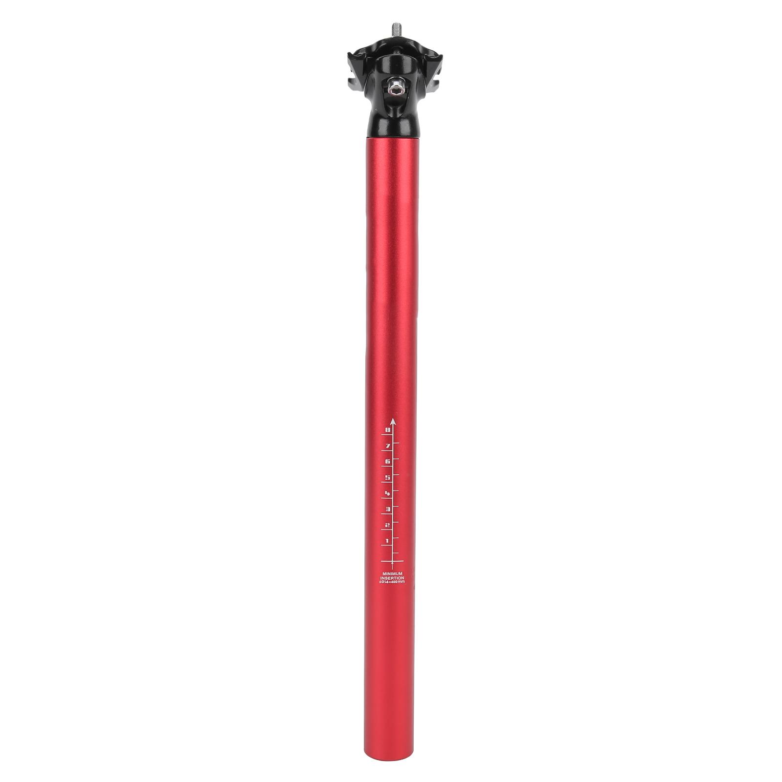 

LUNJE Mountain Bike Seatpost Bicycle Adjustable Aluminum Alloy Saddle Post 31.6x400mm червоний