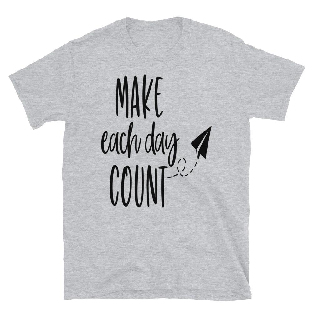 Make Each Day Count Paperplane Family Love T-Shirt 3XL