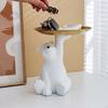 Bear Figurine Animal Sculpture Candy Bowl Desktop Ornament for Entrance Living Room