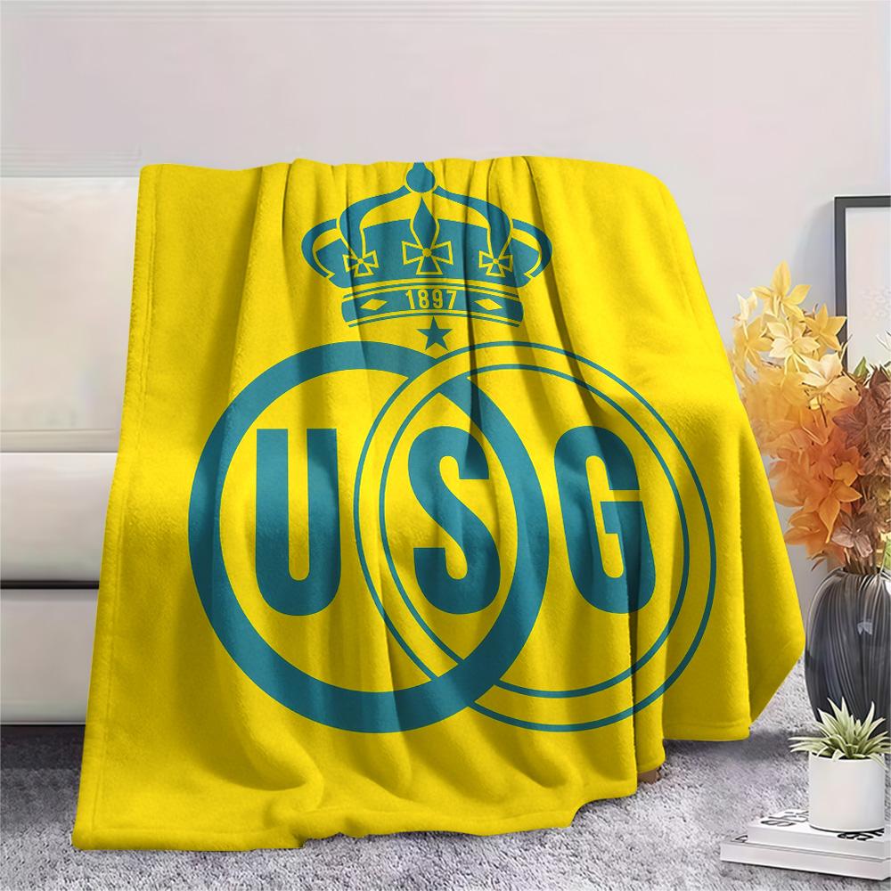 Royal Union Saint-Gilloise Flanelldecke mit Aufdruck, Hohe Qualität, Bequem für alle Jahreszeiten, Heimdekoration, Wärme und Komfort
