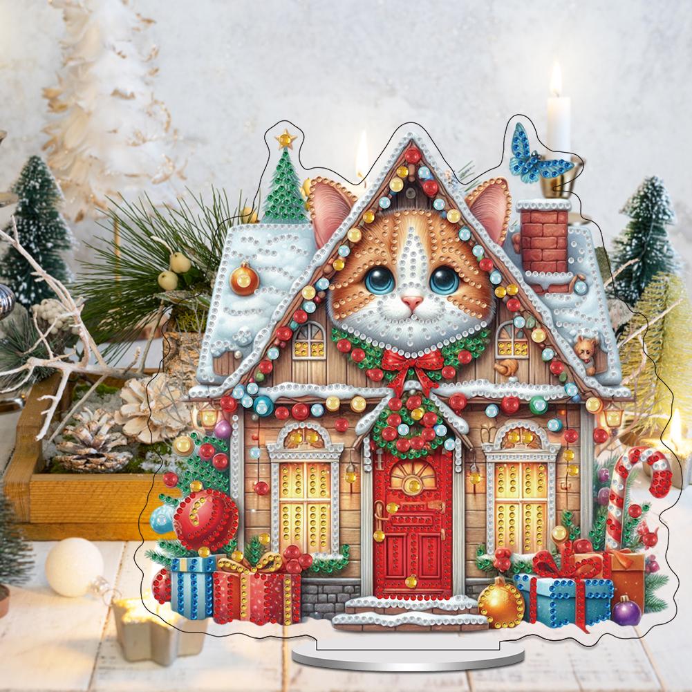 Acrylic Christmas Table Top Diamond Painting Ornament Kits Animal 5D DIY Diamond Art Tabletop Decorations Bedroom Table Decor