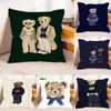 Fashion Bear Case Plush Fabric Soft Pillowcase Double Sided Print Cushion Cover Household Gifts