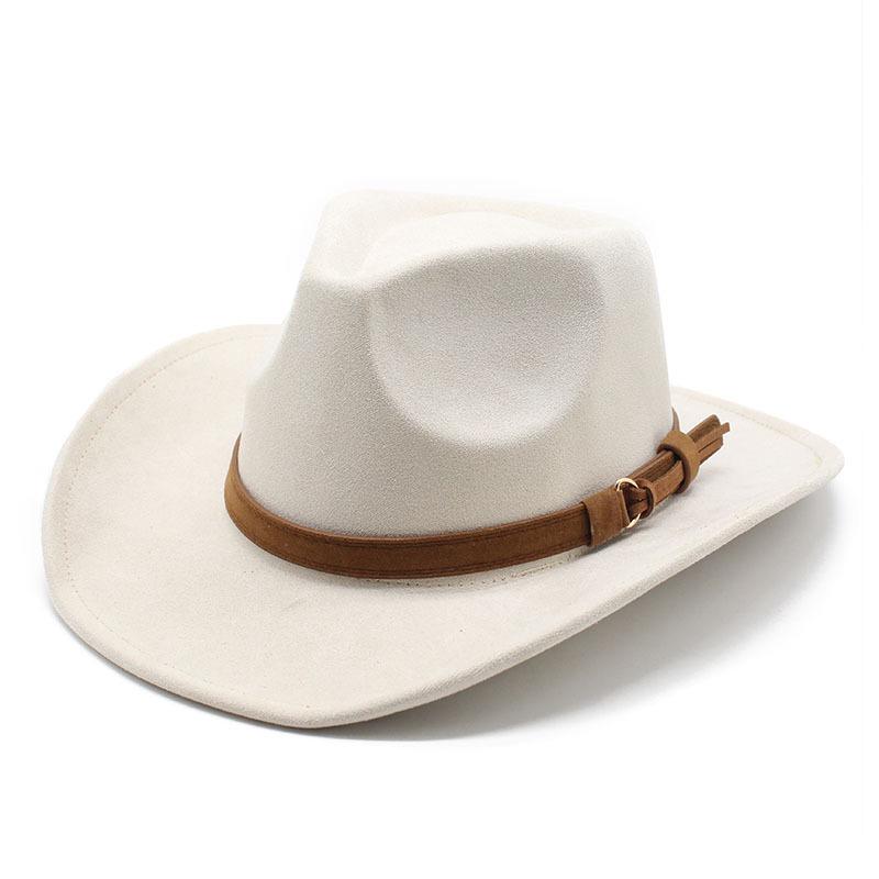 Unisex Suede Felt Cowboy Fedora Hat - European & American Style
