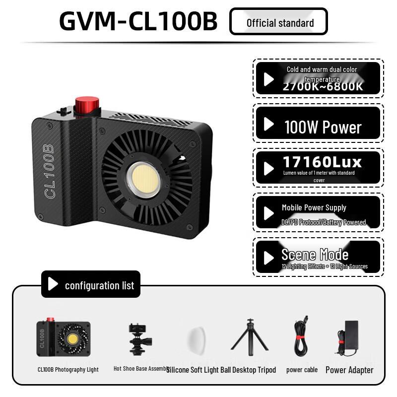 GVM CL100B Bi-Color LED Photography Fill Light