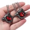 Game Love And Deepspace Sylus Brooch Cosplay Ruby Necklace Black Crow Badge Pendant Corsage Pin Jewelry Backpack Badge Accessory
