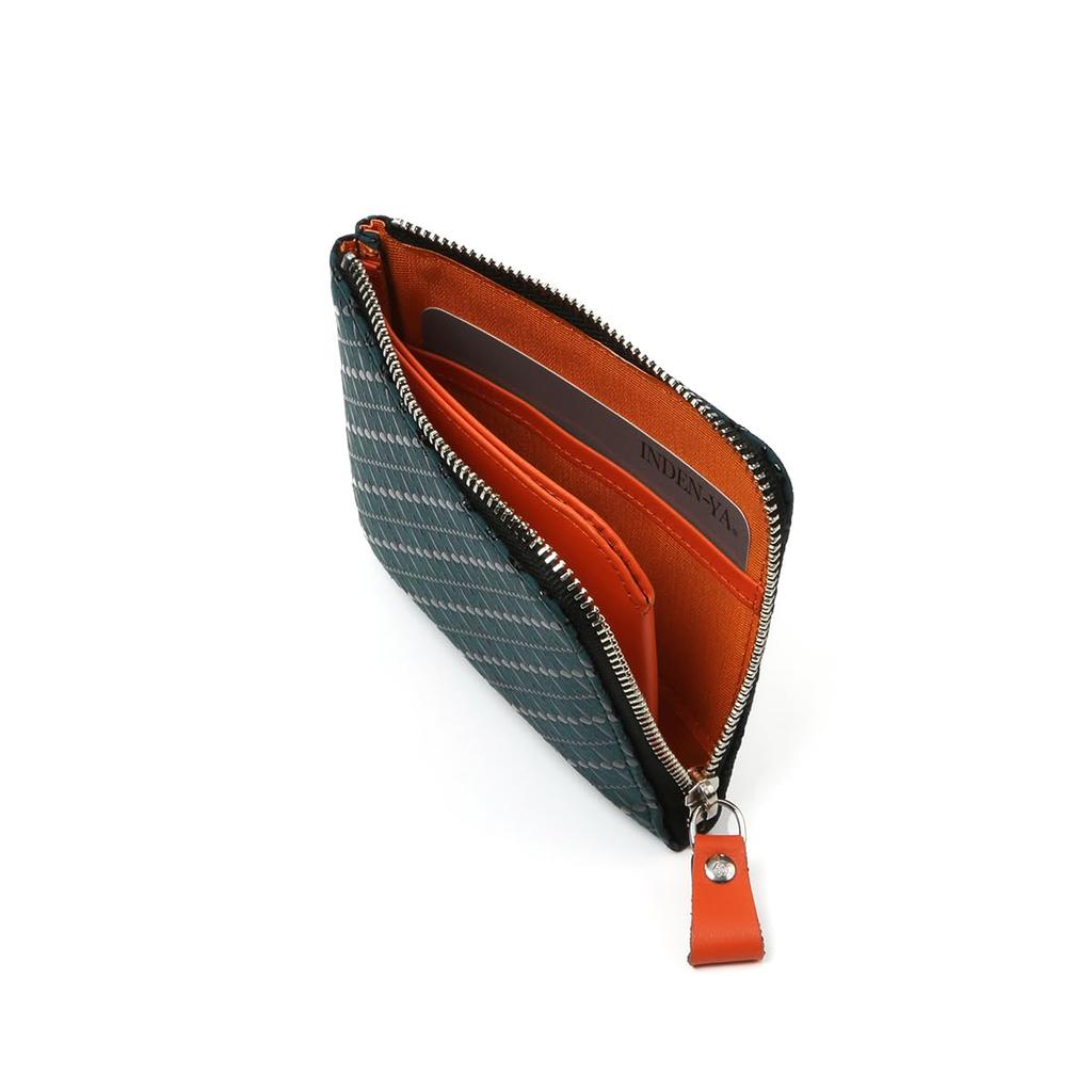 HISOCA F Coin Purse 11 9406 x Black [Inden-ya] [Inden-ya] INDEN-YA Shippo-tsunagi/Green