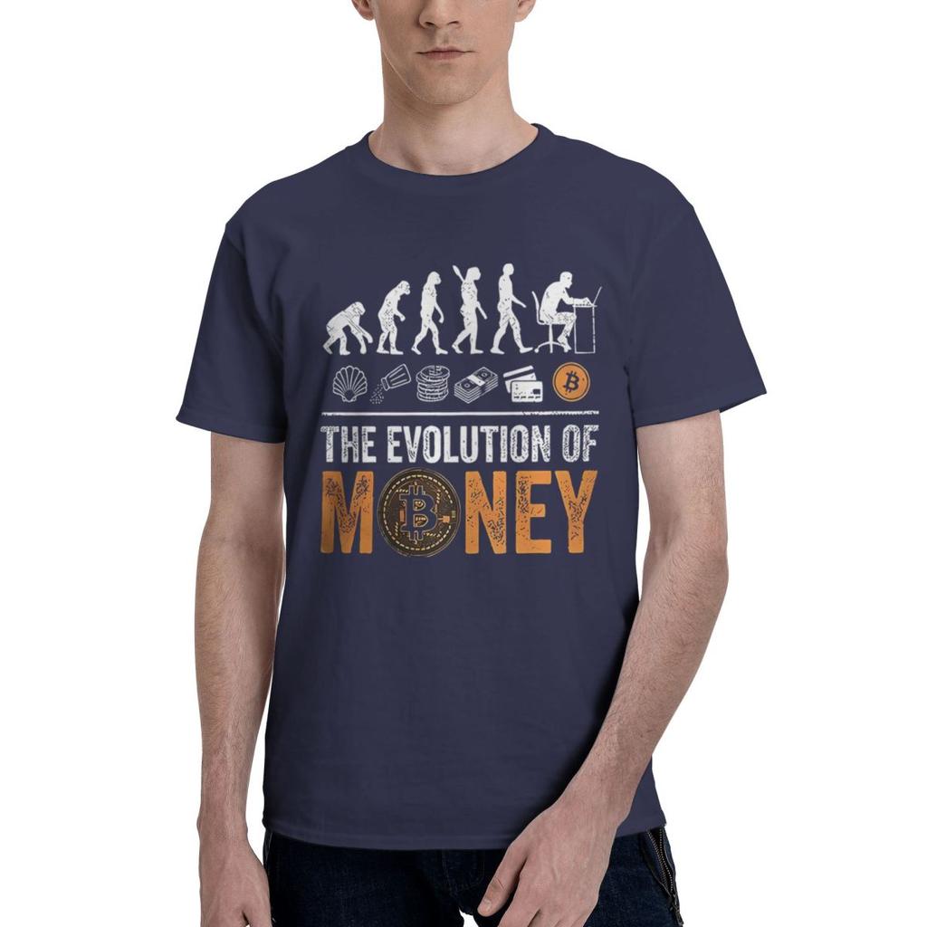Bitcoin Evolution 100 Cotton Casual Breathable Confortable Vintage Mens Clothing Brands Men TShirt