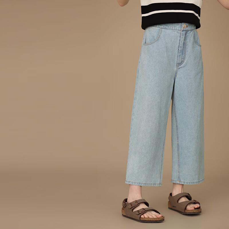 Hacikis Kids  Summer Straight-Leg Light Denim Jeans 120