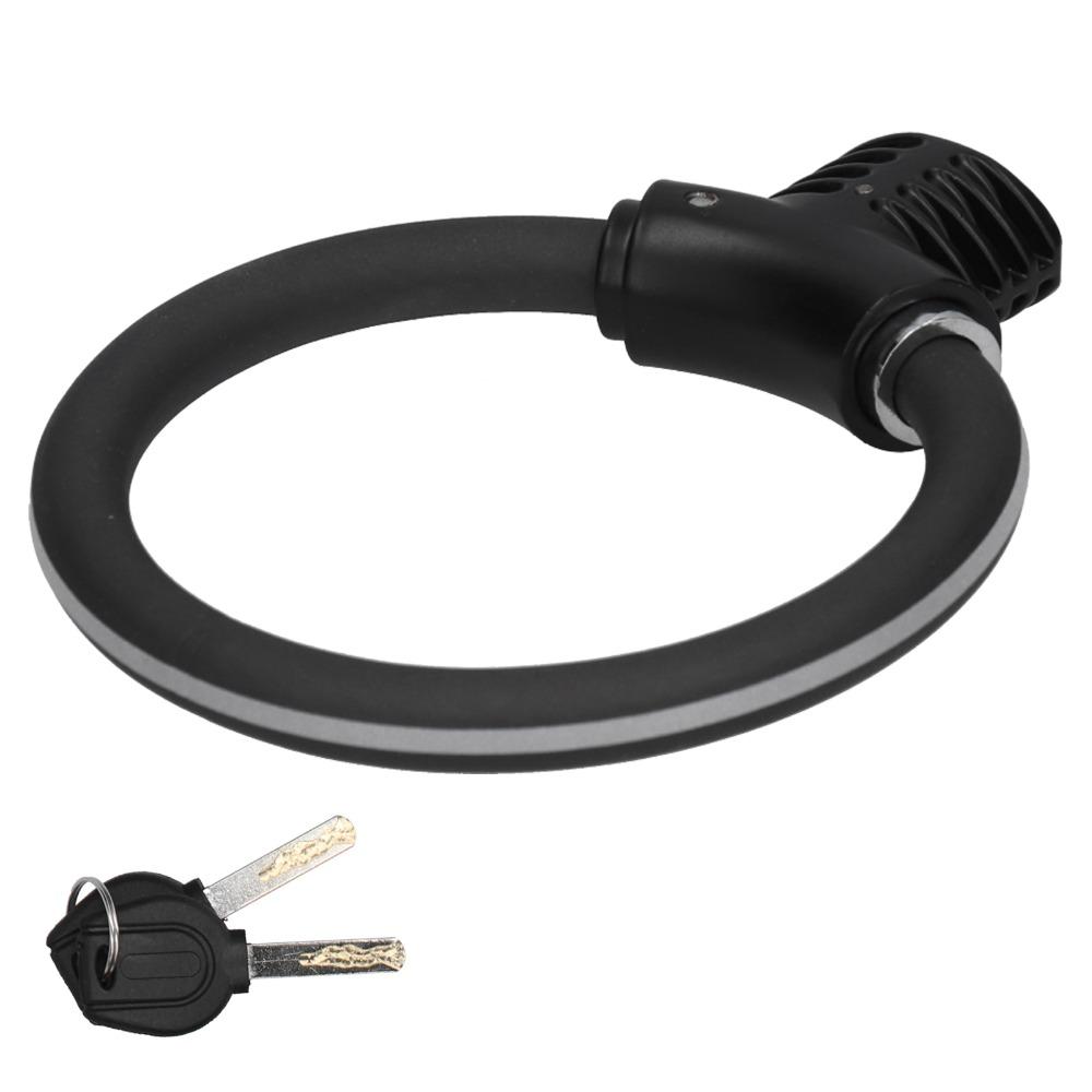 Black Bicycle Ring Lock Zinc Alloy Bicycle Security Lock Durable Bike Cable Lock  Outdoor Use