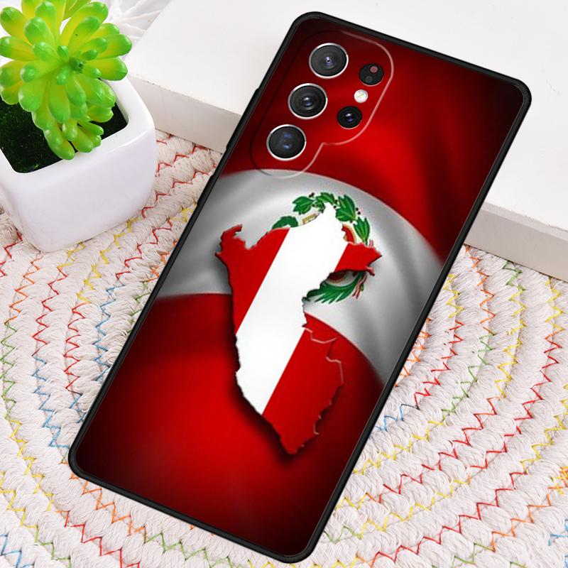 Peru Flag Coat Of Arms Silicone Phone Case For Samsung Galaxy note 10 pro S26 S25 S24 S23 S22 S21 Plus S25Ultra Capa Cover