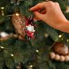 Christmas Dwarf Doll Ornaments 12/24/36Pcs Wooden Nutcracker Gnome Ornament Set for Tree, Retro Hanging Decorative Faceless Dolls Decorations