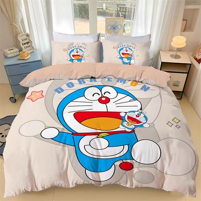 Japanse anime Dora-emon Quilt Dekbed Kussensloop 3D Geprint D-Doraemon Beddengoedset Dekbedovertrek voor Kinderen en Meisjes Jongens Tiener