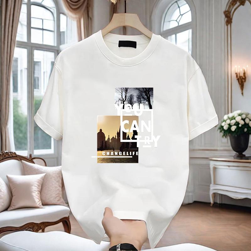 Summer 2025 New Short-sleeved T-shirt for Men with a Round Neck, Breathable and Versatile Casual Wear