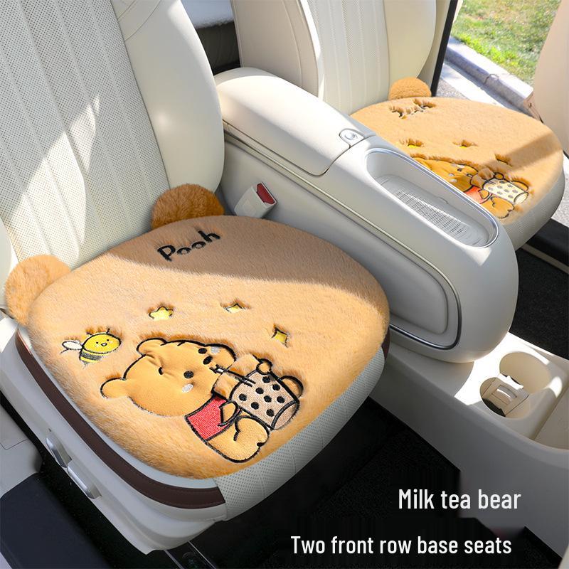 Winter Plush Cute Cartoon Car Seat Cushion - High-End Interior Accessory