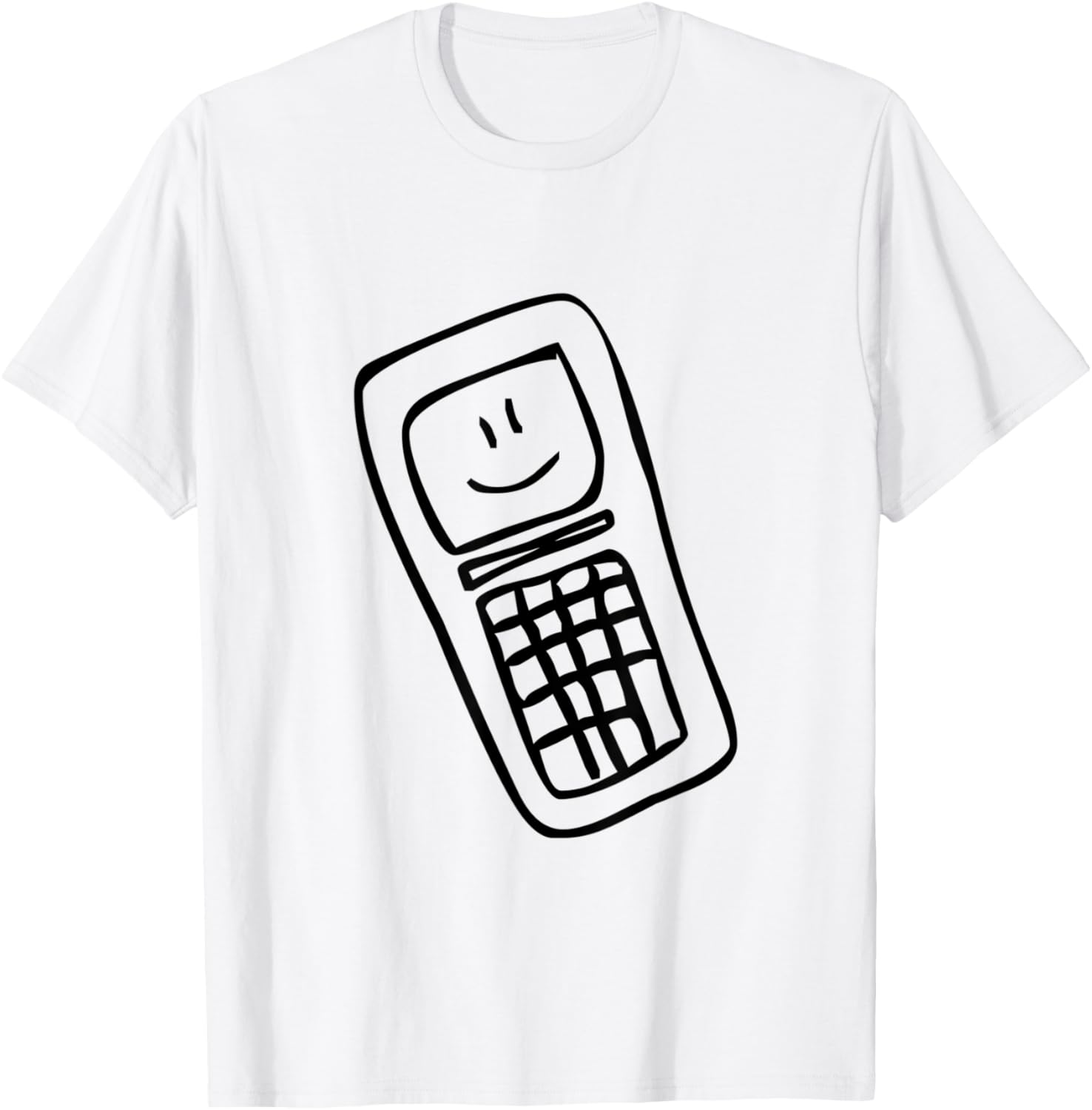 Mobile Phone Happy Face Cell Cartoon T-Shirt S разноцветный