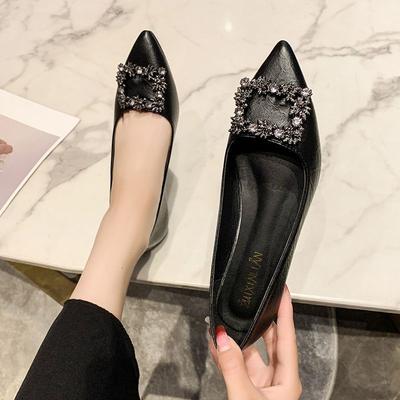 Pointed Rhinestone Single Shoes Women's Soft-soled Shoes Children's Spring and Summer New French Fashion Versatile Single Shoes