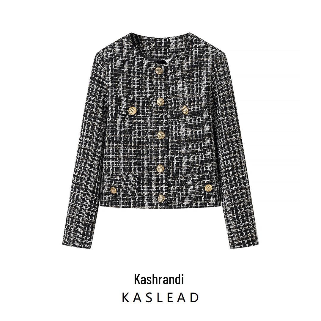 

Spring 2025 Women s European-American Style Double-Breasted Textured Blazer L