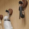 Wandhaken fürs Badezimmer, einfacher selbstklebender Haken aus Massivholz, Walnussholz, zum Aufhängen, für Schlafzimmer, Garderobe, Handtuch, Schlüssel, Dekoration
