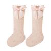 1 Pair Baby Cotton Mesh Socks with Butterfly Bow Thin Summer Crew Socks Breathable Seamless Knee-High Socks for Newborns Girls