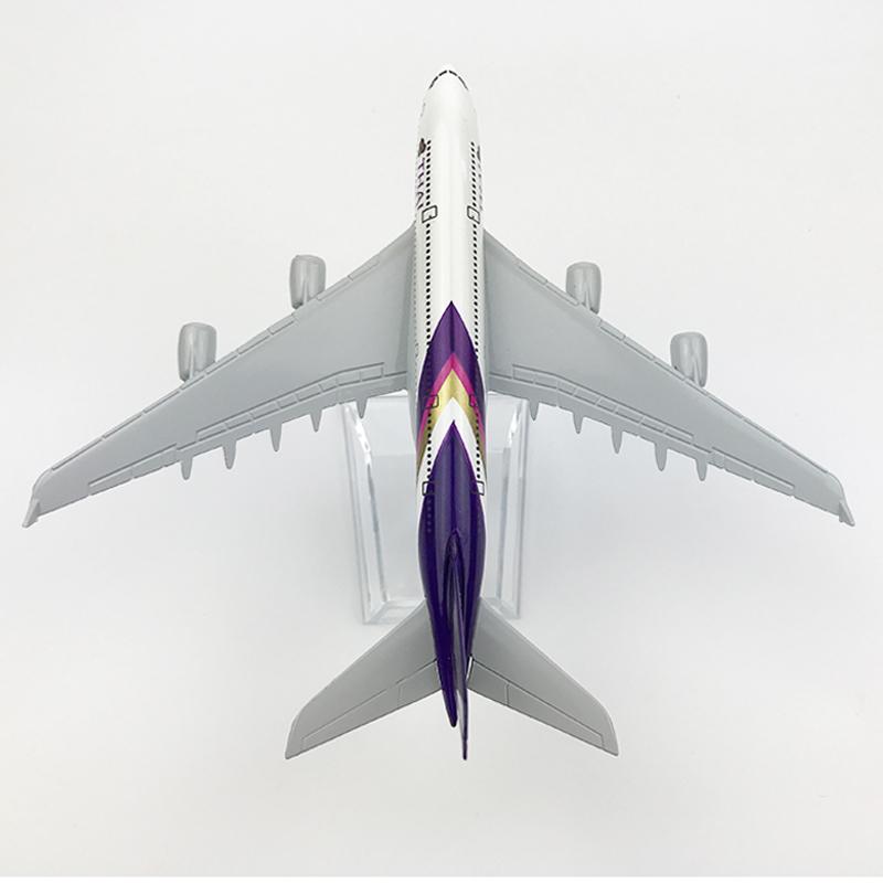 Maßstab 1/400 16cm Thai Airways Airbus A380 Airways Flugzeugmodell Flugzeug Diecast Metallflugzeuge