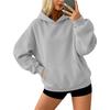 Women's Color Long Sleeve Pullover Hoodie with Front Pocket Loose Fit