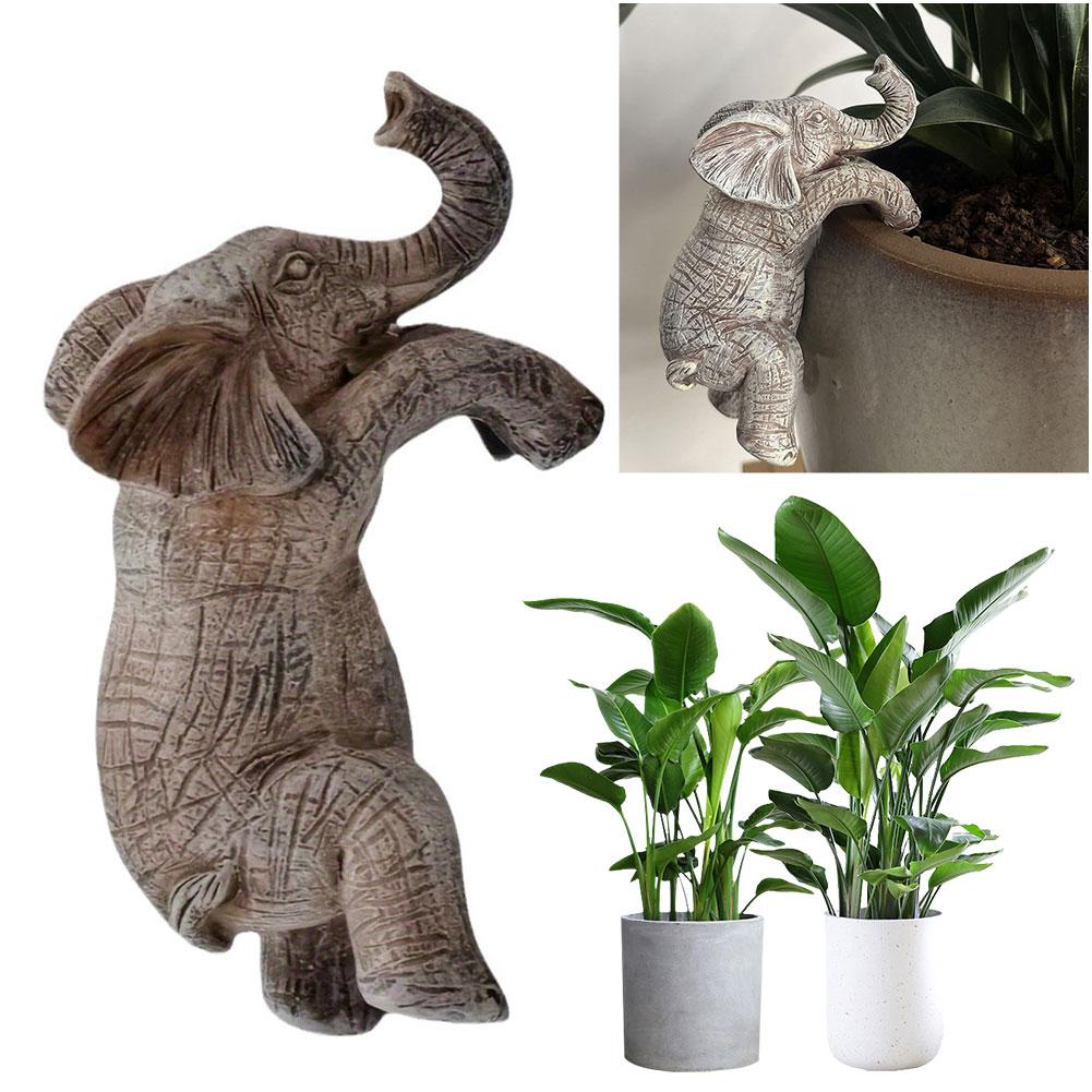 Niedliche kletternde Elefantenfiguren Kreative niedliche Elefantendekorationen Elefanten-Pflanztopf-Dekor für Balkon Terrasse Rasen Hof