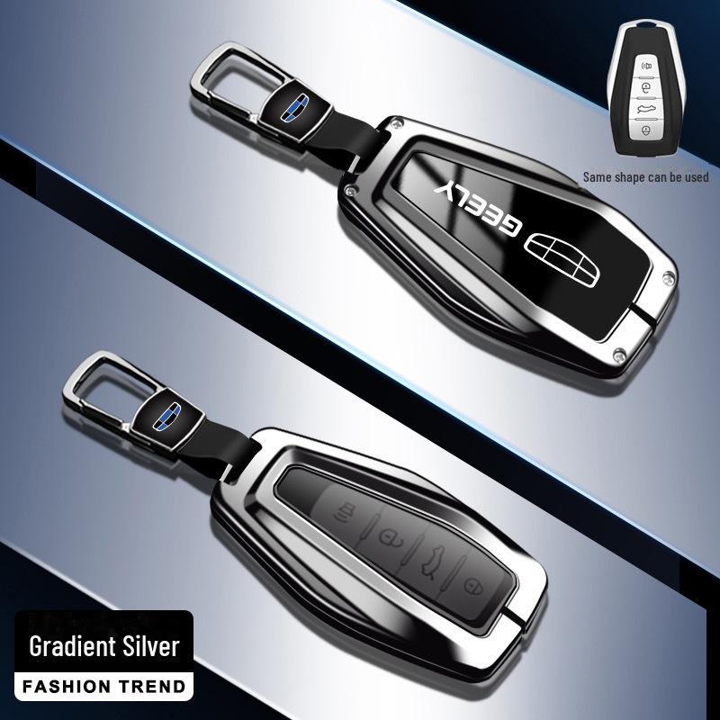 Metal Key Cover for Geely Emgrand, Binyue, Vision X6/X3, Binrui, Icon, Xingyue, GS, Boyue with Buckle