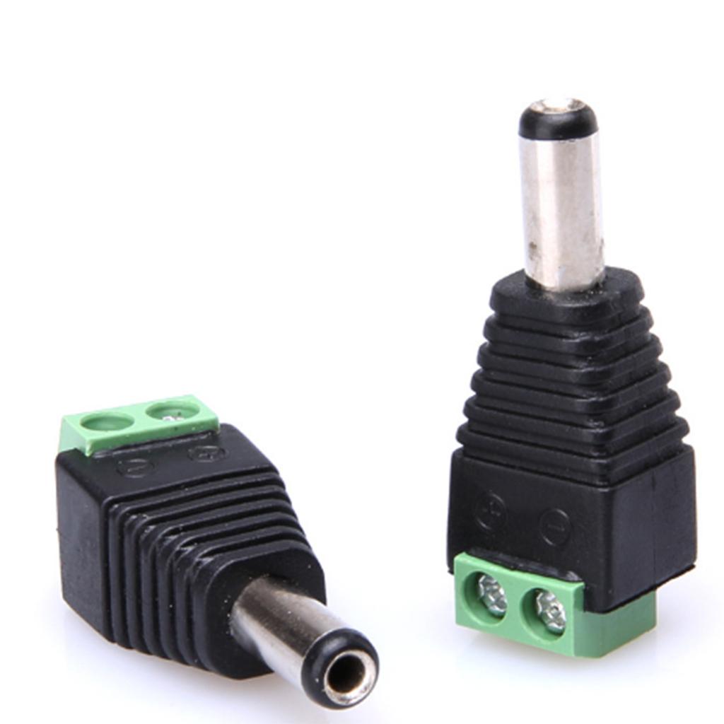 10 Stücke DC Stromanschluss Männlich Jack Adapter Schweißen Kostenloser für CCTV Kamera Überwachung LED 12 V 2,1mm