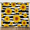 Flower Series Sunflower Digital Printing Curtain Blackout And Punching