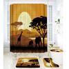 Bathroom Shower Curtain Four-Piece Digital Printing African Animal Waterproof Shower Curtain Shower Curtain Partition Curtain Bath Mat