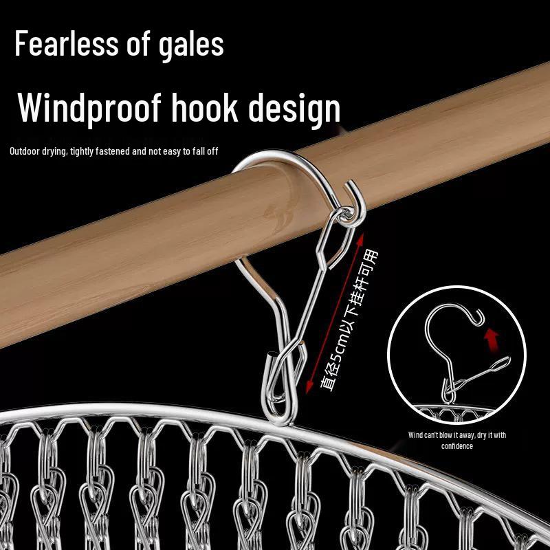 Stainless Steel Windproof Multi-Clip Clothes Drying Rack for Home and Dorm