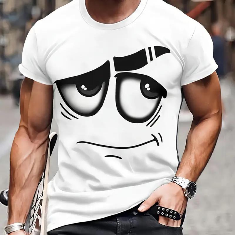 New Summer Men's Fashion T-shirt Personality Funny Patterns Printed Men's T-shirt Top