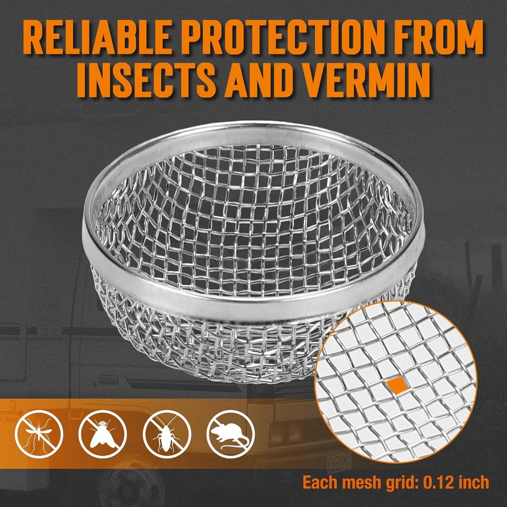 TONDA RV Furnace Vent Screen, Bug Screens Heater Vent Cover For Camper With Tallation Tool And Silicone Rubber, 2.8 X 1.3 Inch, 2 Pack
