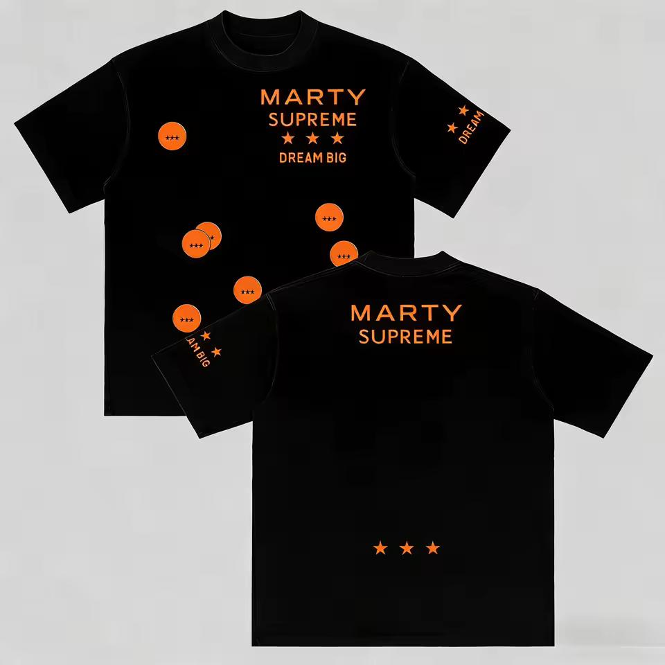 Film Marty Supreme Drei Sterne Grafik 100% Baumwolle Unisex Shirt 2026 Sommer Neu Herrenmode Y2k Kurzarm T-Shirt Fan Geschenk