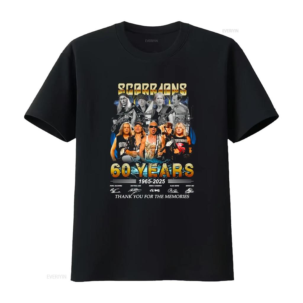 Scorpions Band 60 Years 1965 2025 Thank You For The Memories T Shirt vintage Washed Soft Slightly Comfortable Stylish