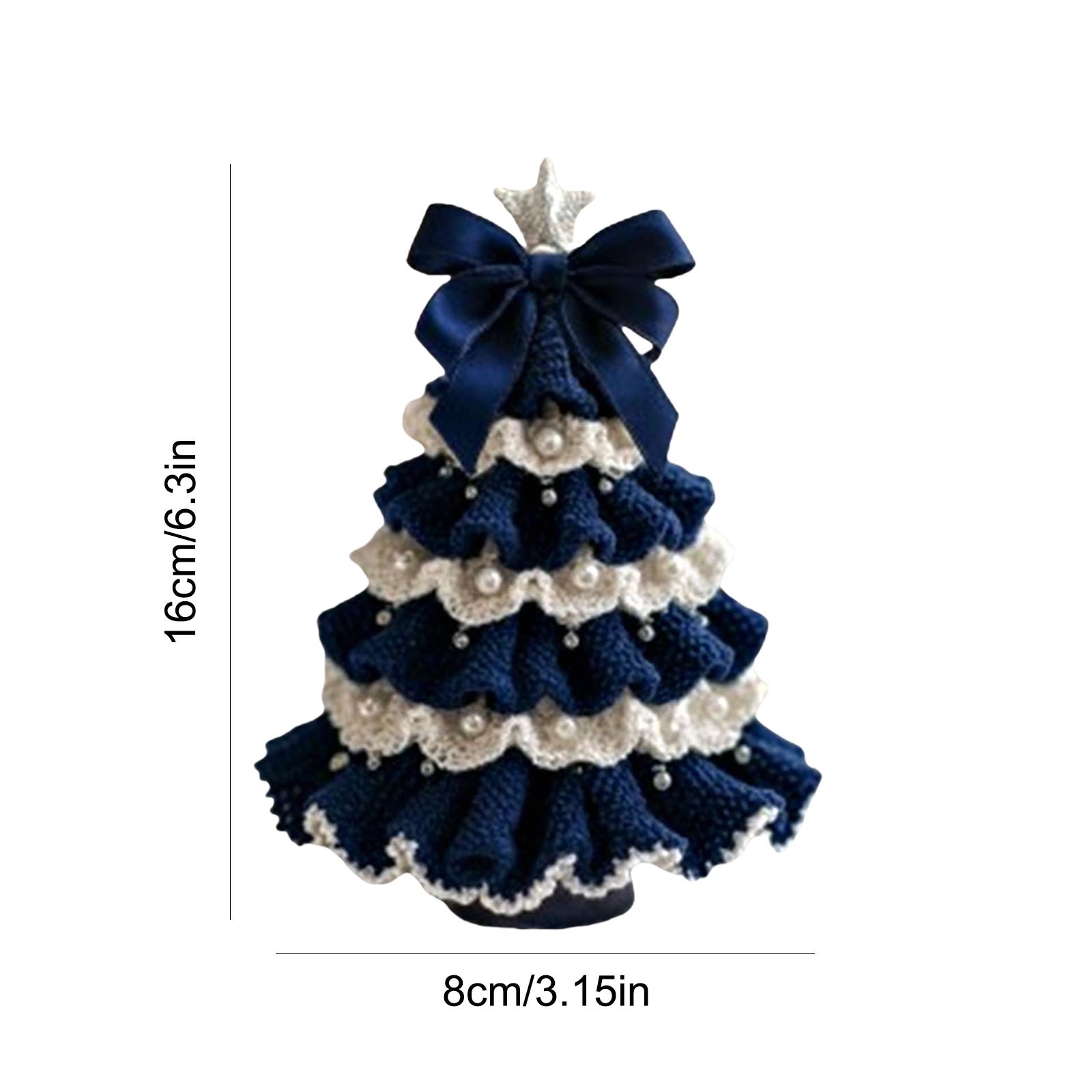 DIY Crochet Christmas Tree Kit Material Package Handmade Festive Crochet Tree Crafts for Beginners Xmas Party Crochet Decoration