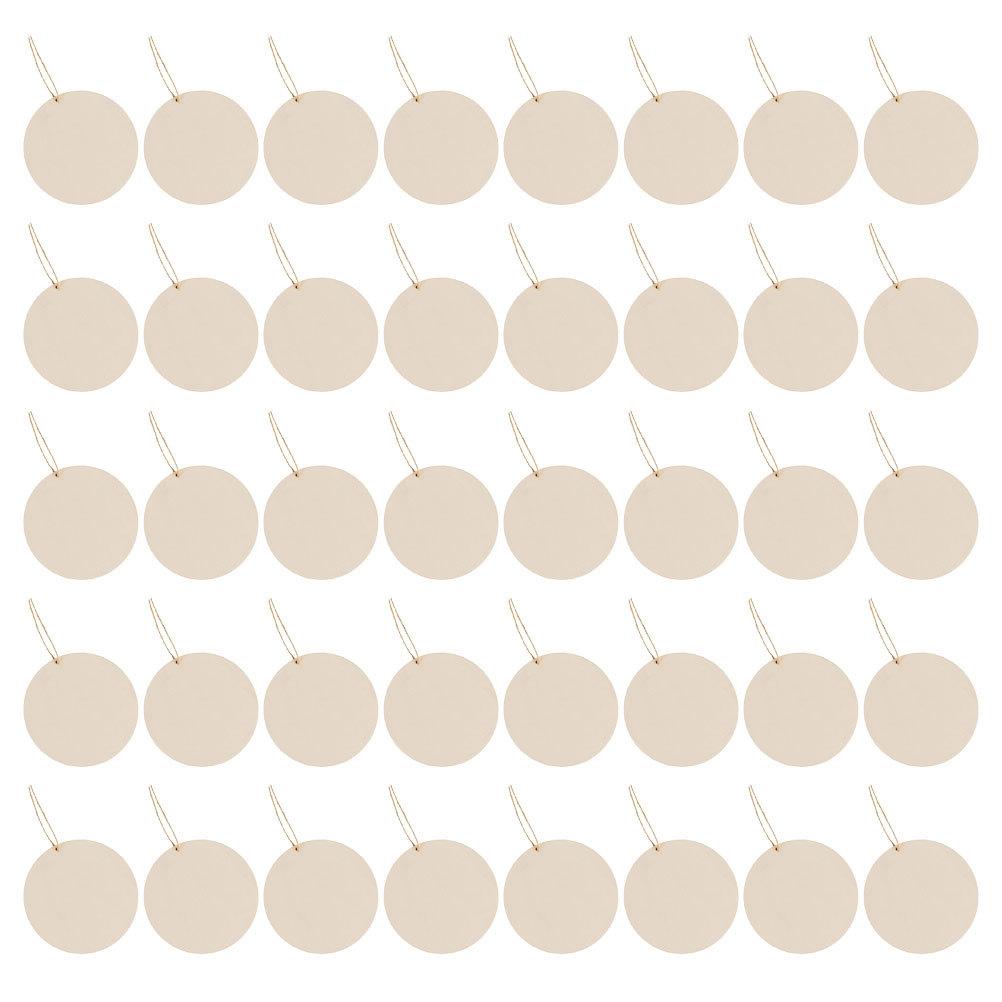 1 set Wooden Tag Plaque Unfinished Round Wood Slices Thick Smooth Diy Craft Supplies For Wall Decor Hanging Ornaments Blank