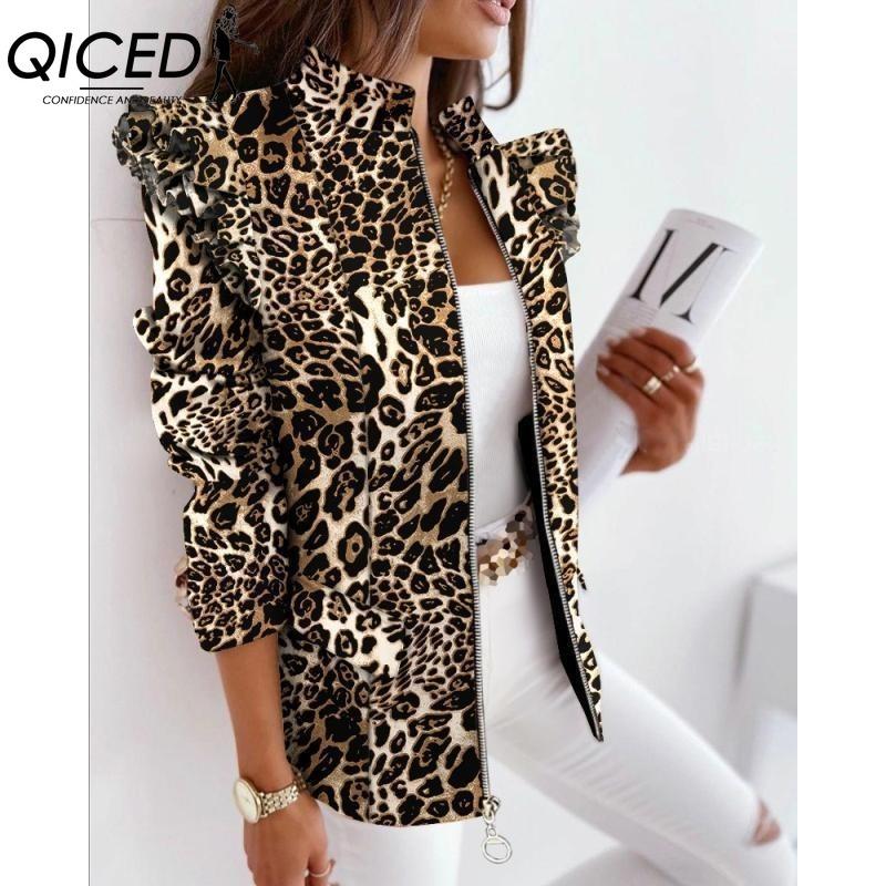 QICED Women's Vintage Casual Lattice Print Autumn Winter Long Sleeve Jackets & Coats
