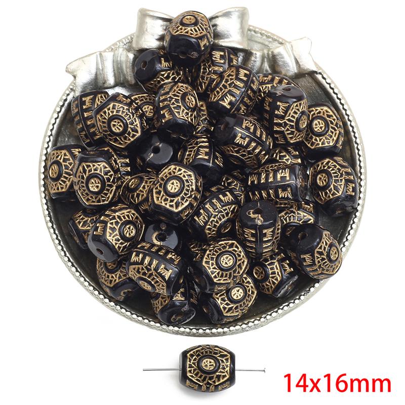 

Акрилові намистини Бароко Ретро Золоті У формі квітки Плоскі круглі намистини для виготовлення ювелірних виробів DIY Браслети Намисто 14x16mm 15pcs чорний