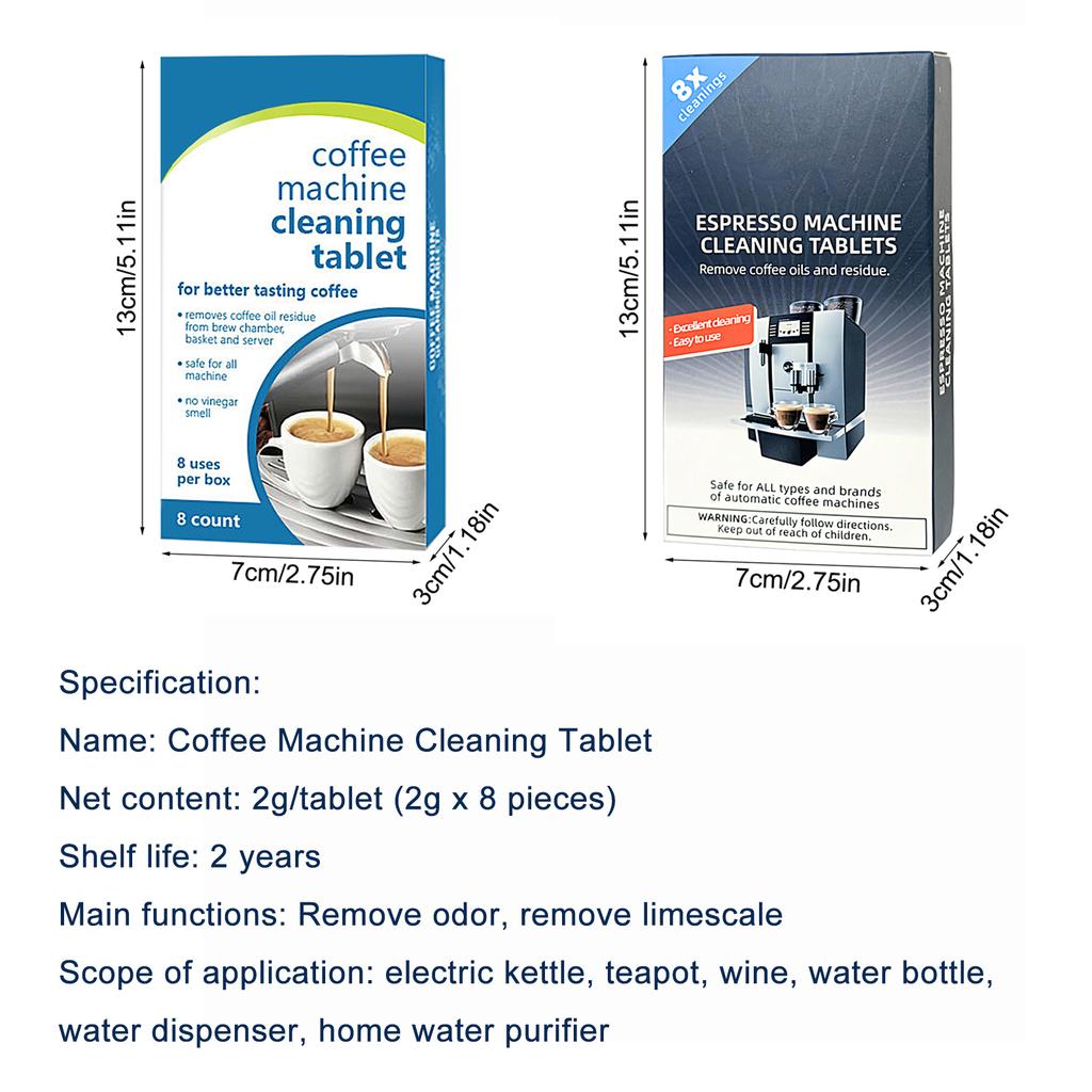 Coffee Machine Cleaning Tablets 8 Tablets Coffee Machine Descaling Agent for Household Cleaning Coffee Machine Scale Cleaning