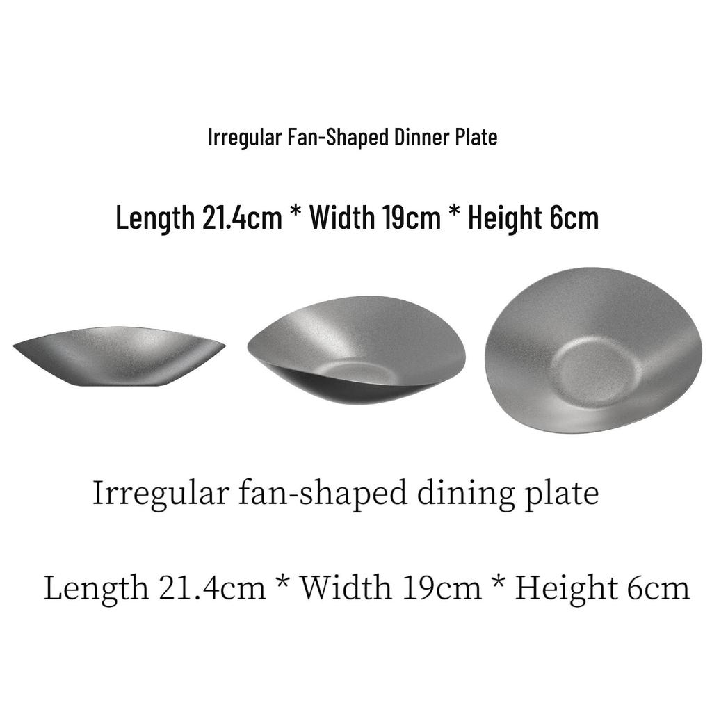 Retro Stainless Steel Bowl & Plate Set - Stylish Tableware for Home & Outdoor Use