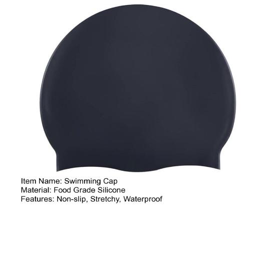 Adults Silicone Swim Cap Non-slip Stretchy Waterproof Long Short Hair Swimming Hat