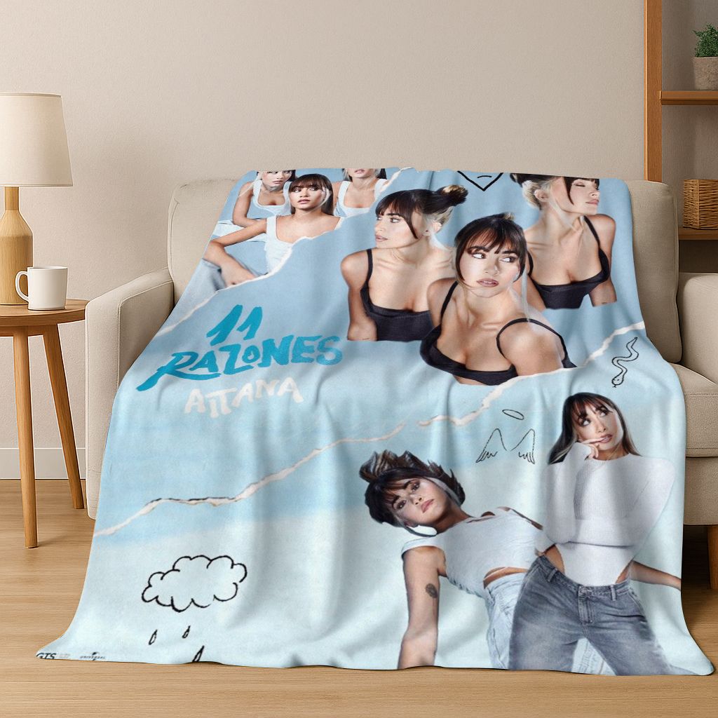 3D A-Aitana Spanish Singer Art Flannel Blanket,Cozy Soft Throw Blanket for Home Bedroom Bed Sofa Picnic Office Cover Gift Kids