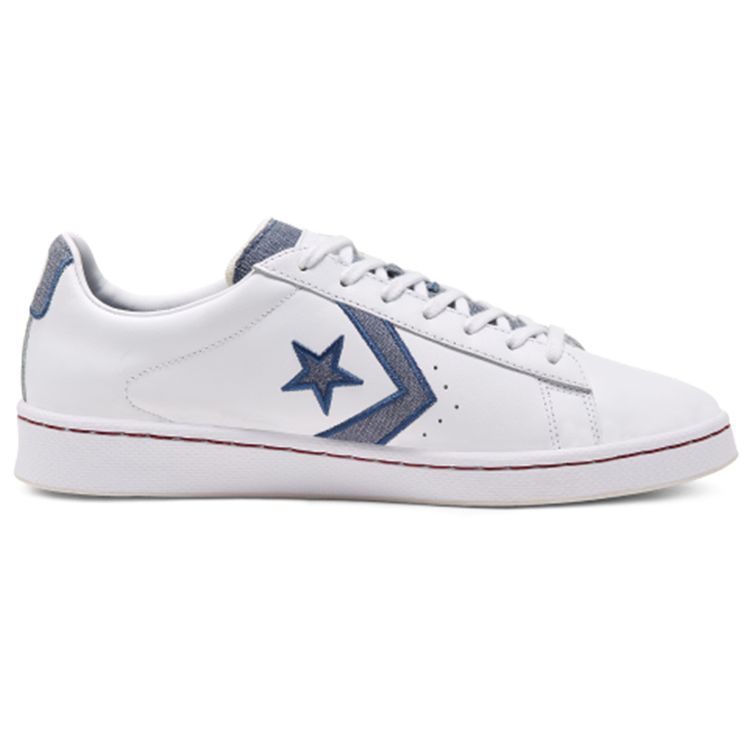 Converse Cons Pro Leather Lightweight Low Top Skate Shoes Unisex Sneakers White Blue 168787C
