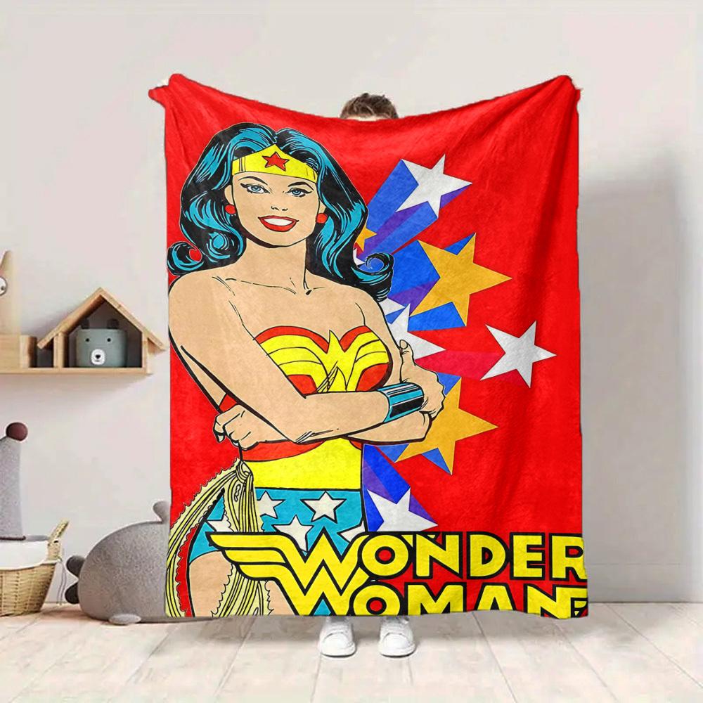 1 stuks Wonder Woman, Superheld Flanellen Plaid Deken Zacht, Warm & Gezellig voor Bank, Bed, Kantoor en Reizen Veelzijdig Alle Seizoenen Cadeau, Kerstcadeau