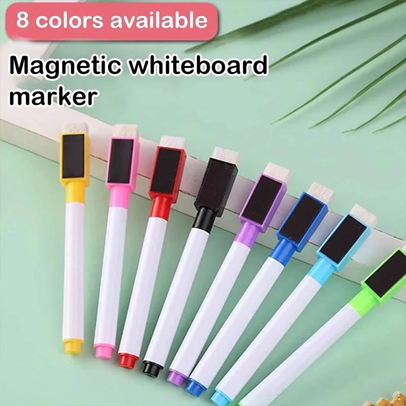 Office Teaching Supplies for Classroom Use Magnetic Erasable Whiteboard Pen Color Options Blackboard Note Numbering Stationery