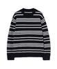 IRONYPORNO WHITELINE 86-Iroj368 Classic Small Stripe Long Sleeve Knit Black